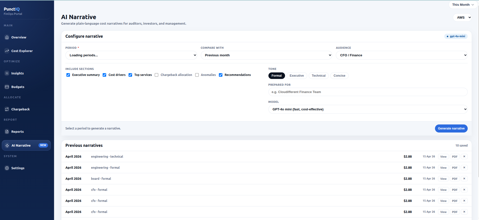 Punctiq allocation page